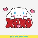 Cinnamoroll XOXO SVG, Cinnamoroll Valentine SVG, Cinnamoroll Love SVG, Valentine’s Day Cut File, Kawaii Character SVG, Cricut, Silhouette