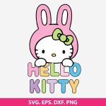 Hello Kitty Easter Bunny SVG, Easter Hello Kitty SVG, Cute Easter SVG, Kids Easter Crafts, Kawaii Easter SVG, Hello Kitty Printable