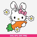 Hello Kitty SVG, Bunny SVG, Easter Bunny SVG. Hello Kitty Easter Bunny SVG, Kawaii Easter SVG, for Cricut and Silhouette