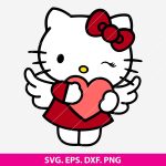 Hello Kitty Cupid SVG, Valentine SVG, cute cupid design, Hello Kitty Valentine craft, Cricut Valentine file, kawaii SVG, love-themed vector file