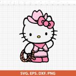 Hello Kitty Cowgirl SVG, kawaii Western design, cowgirl Hello Kitty SVG, Hello Kitty cowboy design, for Cricut and Silhouette