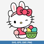 Hello Kitty Easter SVG, Easter Bunny Hello Kitty, Bunny SVG, Cute Easter SVG, Hello Kitty Cricut File, Kawaii Bunny SVG, Springtime SVG