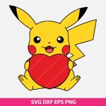 Pikachu Valentine SVG, Pokémon-inspired Valentine design, lightning bolt love SVG, Cricut Valentine SVG, cute Pokémon SVG design