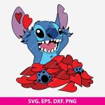 Stitch Valentine SVG, Valentine's Day SVG, Lilo & Stitch SVG, love-themed digital file, Valentine's Day craft, heart svg, Cricut design cut file