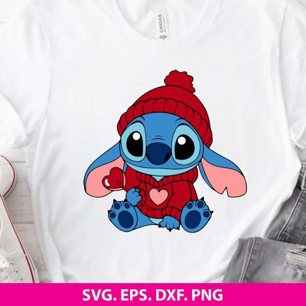 Stitch Valentine candy heart SVG