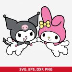 My Melody Valentine SVG, Kuromi Valentine SVG, Valentine’s Day SVG, My Melody and Kuromi SVG, Cute Valentine Designs, Love SVG, Heart SVG, Kawaii SVG