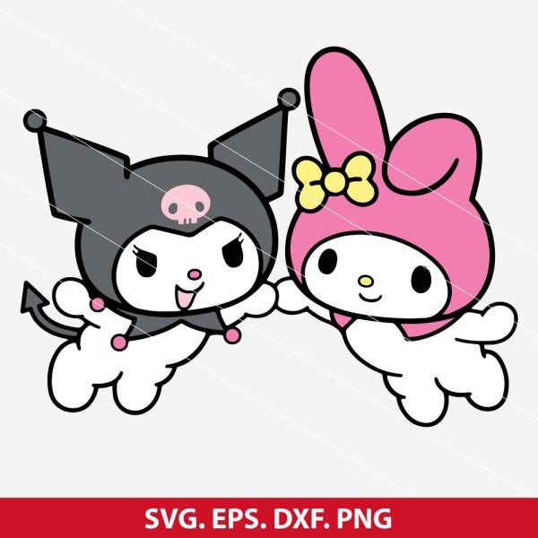 Valentine My Melody Kuromi SVG