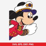 Mickey Mouse Captain SVG, Mickey Mouse Cruise SVG, Disney Vacation SVG, Disney Cruise SVG, PNG, DXF, EPS, Cut Files for Cricut