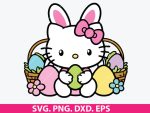 Hello Kitty Easter Bunny SVG, Easter SVG, Hello Kitty SVG, Easter bunny SVG, Cricut Easter design, Silhouette Easter file, Easter craft SVG