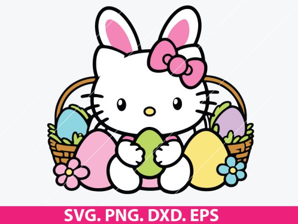 Hello Kitty Easter Bunny SVG