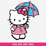 Hello Kitty Under Umbrella SVG, Hello Kitty SVG, Umbrella SVG, Cute Hello Kitty Design, Kawaii SVG, Hello Kitty Rainy Day, Digital Download