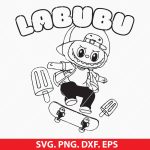 Labubu SVG, Skateboard SVG, Cute Monster Decal, Kawaii Skate Art, Labubu outline, DIY Labubu Design, Vinyl Sticker Template, Labubu Cricut File
