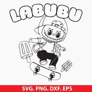 Labubu Skateboard SVG