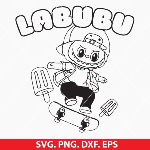 Labubu Skateboard SVG