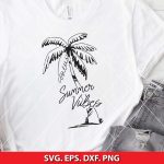 Summer Vibes SVG, Summer SVG, Beach SVG, Summer Clipart, Tropical Design, Beach Life Cut File, Palm Tree SVG