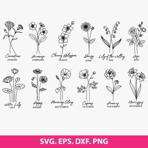 Birth Month Flower SVG
