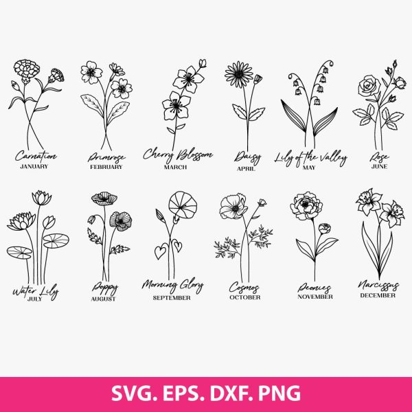 Birth Month Flower SVG