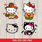 Hello Kitty Halloween SVG, Pumpkin Hello Kitty SVG, Kawaii Halloween, Cute Kitty SVG, Kids Halloween Shirt Design