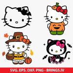 Halloween Hello Kitty SVG, Pumpkin Hello Kitty SVG, Kawaii Halloween, Cute Kitty SVG, Kids Halloween Shirt Design
