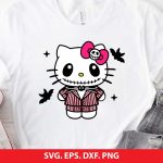 Hello Kitty Jack Skellington SVG, Nightmare Before Christmas SVG, Kawaii Halloween SVG, Cute Spooky SVG, Halloween Hello Kitty, Jack Skellington PNG, DIY Halloween Shirt