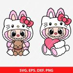 Labubu Hello Kitty SVG, Labubu x Hello Kitty, Kawaii SVG, Cute Character SVG, Hello Kitty Fan Art, Vinyl Decal Design, Cricut Cut File, Silhouette Cameo