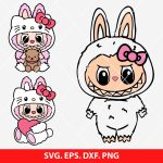 Labubu Hello Kitty SVG, Labubu x Hello Kitty, Kawaii SVG, Cute Character SVG, Hello Kitty Fan Art, Vinyl Decal Design, Cricut Cut File, Silhouette Cameo