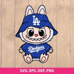 Labubu Dodgers SVG, Los Angeles Dodgers SVG, Kawaii Baseball SVG, Dodgers Fan Art, Labubu Sports SVG