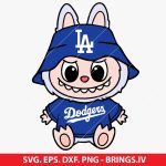 Labubu Dodgers SVG, Dodgers La Bubu SVG, Kawaii Baseball SVG, Dodgers Fan Art, Labubu Sports SVG