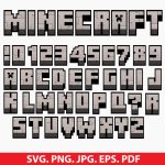 Minecraft Font, SVG Font, Cricut Font, Pixel Font, Gaming Font, Block Letters, Silhouette Cut File, Gamer SVG, Kids Room Decor